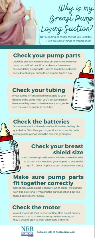 breast pump losing suction