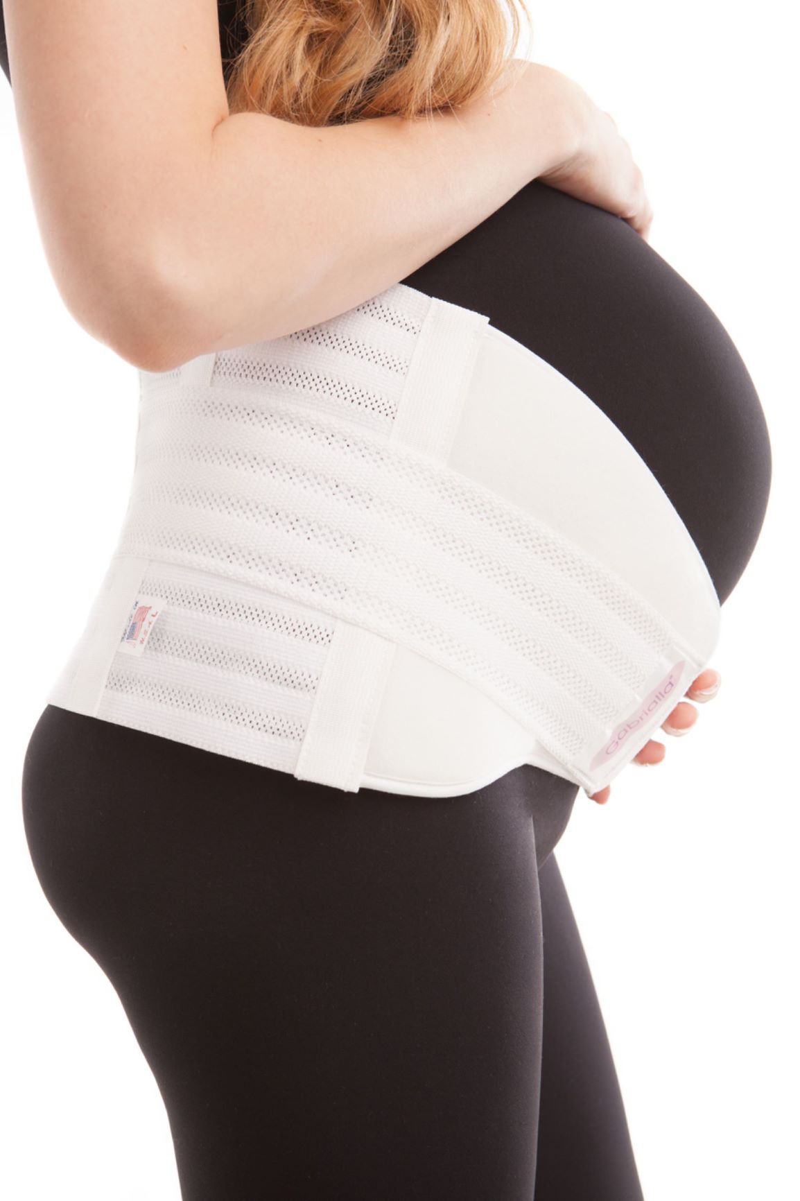 Gabrialla Maternity Belly Band - Light Support Pregnancy Belt White Medium